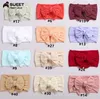 baby meisjes partij haren accessoires 40 kleur kinderen boog brede haarband jacquard streep nylon kinderen haar bogen meisje elastische cilp hoofdband D007