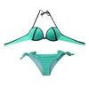 Summer Women's UNDERWIRE CUPS Bikini Set Swimwear Swim Swimsuit Biquinis Brasileiro Bathing Suit Green Cheeky Bottom Brazilian