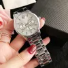 Montres de marque femmes dame fille diamant cristal 3 cadrans Style métal acier bande Quartz montre-bracelet M133