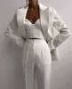 Mulheres Sexy Terno Personalizado Feito Fashion Elegante Peaked Lapel Blazer 2 Peças (jaqueta + Calças) Smart Casual Daily Wear 211122