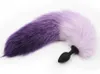 Wysokiej jakości Metal / Silikonowe Zabawki Anal Fox Tail Wtyczka Anal Erotic Zabawki Butt Plug Purple lub Różowy Dorosły Sex Zabawki Dla Kobiet i Mężczyzn Sexy Butt Pl
