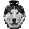 Прибытие Мода Мужские толстовки 3D Wolf Напечатаны Свободная подходящая Осенняя Толстовка для Мужчины Улица Улавная Одикающая Смешная Бренд Hoodie 210813