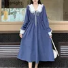 Doux femmes solide Maxi robe moulante à manches longues printemps automne mode dame Chic robes Vintage coréen Vestidos 210601