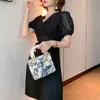 堅実なエレガントなミニパーティードレスパッチワークデザインスパンコールブレザー女性韓国オフィスの女性夏210604