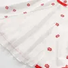 2-10 ans fille vêtements été fleur imprimer arc décoration Cool Design à manches courtes col rond en mousseline de soie T-Shirt enfants 210529