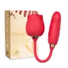 Rose Shape Sucking Vibrators Strong Shock Licking Double Heads Dildos Vibrator Female Sex Toys