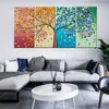 Four Seasons Tree Wall Canvas Art Dekoration Bild Skriv ut Familj Vardagsrum Oljemålning Ingen ram Mama Dad Qylhza Garden2010 660 R2