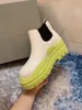 The new rubber Short boots jelly color Half shoes bottom 6 cm high help thick Whole Round Toes Plain Luxury goods size 35 to 32993025