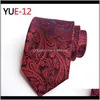 Fashion Aessories Drop Delivery 2021 Mantieqingway Polyester Silk Striped & Paisley Neck Tie 8Cm Skinny Neckties Wedding Business Ties For Me