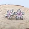 Örhängen Halsband Utsökt Körsbärs Blossoms Smycken Set Charm Blomma med Rosa Crystal Zircon 2021 Trend Ring för Kvinnor Bröllop Jul