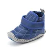 Baby Junge Warme Winter Reine Farbe Baumwolle Tuch Nähen Magie Aufkleber Weiche Gummi Sohle Warme Anti-skid Stiefel G1023