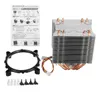 Dissipador de calor colorido com retroiluminação de 3 pinos, ventilador único, 4 tubos de cobre, torre dupla, resfriamento da CPU, dissipador de calor para Intel AMD