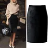 Sexy Multi Color Suede Midi Pencil Skirt Women Fashion Elastic High Waist Office Lady Bodycon Skirts Saias 210426