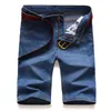 Jeans sottili da uomo d'affari casual da uomo, marchio di moda classico, pantaloncini di jeans elasticizzati larghi, pantaloni blu a cinque punte estivi 211108