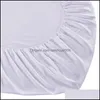 Levhalar Setleri Yatak Malzemeleri Ev Tekstili Bahçe 50 Solid Beyaz Renk Dintirilmiş Çarşaf Kraliçe Kral Boyutu Için Çift XF510 Bırak Teslimat