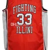 Nikivip #33 Kenny Battle Illinois Fighting Illini College College Retro Classic Basketball Jersey Mens costume número personalizado e camisas de nome
