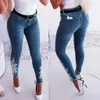 Style Kobiety Kobiety plus liści legginsy dżinsy nadrukowane szwy koronkowe rozciąganie sportu Pencil Spods Leggingi Sweatpants Pocket Tr
