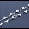 Livraison directe 2021 bijoux de mode bracelet de cheville charme de coeur lisse bracelets de cheville en acier inoxydable étanche 9 "10" 11 "offre d'usine en gros Og