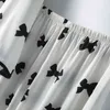 Pijama Femme Satin Wave Bowknot Trend Moda Trend Student Homewear Set 2021 Lato Nowe piżamy dla kobiet Sleepwear X0526