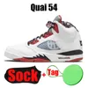 2023 Racer Blue Men Basketball Shoes 5 5s Jumpman Sail Metallic Jade Horizon Oreo Quai Bluebird ما هي أحذية الرياضة المتسابقين على اللوحة الخلفية 5-12