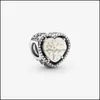 Charms smyckesfynd komponenter 100% 925 Sterling Sier OpenWork Heart Family Tree Fit Original Europeisk charmarmband Bröllop