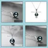 Hänge halsband hängsmycken smycken 10mm 12mm svart skal pärlor pärlhalsband kvinnors gåva brud droppe leverans 2021 n1wtm