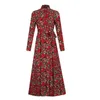 Casual Dresses Foridol Floral Print Maxi Long Boho Shirt Dress Women Winter Sleeve Sash Elegant Ladies 2022