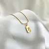 Design criativo 18k banhado a ouro coração de aço inoxidável pingente aminal colar gargantilha