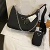 Handbag Women Luxury Designer Nylon bags with letters Wholesale canvas hobo shoulder bag lady Tote chains handbags messenger bagss 3 Pieces