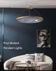 Post Modern LED Pendant Lampor Ultrathin Round Acrylic Armature Creative Foyer Barnrum Matsal Iron Art Hanglamp