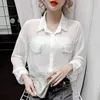 Pearl Koszula Szyfonowy Styl Zagraniczny Szybko Seksowne Seksowne Seksowne Lato i Koreańska Moda Kobiety 210520