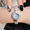Fashion Women Full Crystals Jewelry es Luxury Rhinestone Bracelet Waterproof Quartz Roman Wrist Watch Lotus