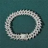 Bracelets Hip Hop pour hommes, grande chaîne cubaine de 19mm, finition de lien, strass, couleur or, argent plaqué, bijoux Rock à la mode, cadeau