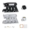 Pqy - aluminiowy kolektor dolotowy korpus przepustnicy dla 06-11 Honda Civic 04-08 Acura TSX K20Z3 srebrny / czarny pqy-im52 + 6951 \ t