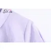 HSA Vetement Femme Casual Bluses avvisar krage -knappen Up Purple Blusas Mujer Topps Femme Short Sleeve Elegant Shirt 210716