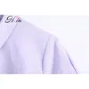 Hsa vetement femme Blusas casuales Turn Down Collar Button Up Purple Blusas Mujer Tops Femme Manga corta Camisa elegante 210716