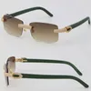 Yeni Mikro Raved Pırlanta Yavaş Çıkar Gözlükleri Orijinal Yeşil Plank Erkek Kaya Çerçeve Erkek ve Kadın Gözlükleri 18K Altın C Dekorasyon Wom240W