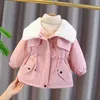 Meninas Casacos Casaco de Inverno Estilo Estrangeiro Crianças Acolchoadas Casacos Inverno Plus Veludo Acolchoado Roupas Pele Collar Roupas 211023