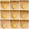 Lettre d'amour coeur pendentif colliers anglais collier initial chaînes en or pour les femmes mode bijoux cadeau volonté et sable