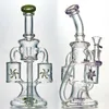 Em estoque Bonda de cachimbos originais bongos de vidro dupla reciclador bong hélice girando PERC Óleo de plataformas roxo roxo 14mm tubos de água com tigela inebriante