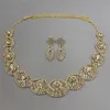 Boucles d'oreilles collier élégant et brillant zircone cubique Dubai mariage mariage ensembles de bijoux de luxe pour les mariées robe accessoires