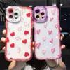 Soft Love Transparent Heart Phone Fodral för iPhone 11 12 13 Pro Max XS X XR 7 8 Plus SE Shock Resistant Cover Case