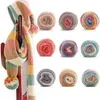 1pc 100gソリッド/レインボーカラーハンドウ織綿糸ソフトかぎ針編みのための厚い糸暖かいセーターソファクッションスカーフDIY Y211129