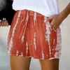 Галстук-краска мода женские шорты лето высокая талия шорт стринстра повседневный свободный плюс размер широкие ноги шорты женские 210608