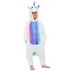 Dziewczyny Flanel Zwierząt Piżamy Zestawy Dzieci Zimowe Z Kapturem Zwierząt Unicorn Stitch Tiger Bat Cartoon Piżamy Dzieci PleaseSwear Onesies 210908