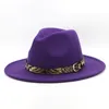 Leopard poczuł fedora kapelusz szeroki brzegi mężczyźni kobiety jazz panama czapki formalne czapki kobiety kobiety dziewczyny trilby chapau zima moda ACCE1720883