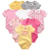 Babykläder 8st/mycket unisex född pojke bodysuits Roupas de Bebes Cotton Girls Toddler Jumpsuits kläder odefinierade 220211