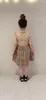 デザイナーガールズ格子縞のドレス2021夏の子供ボウフルフライスリーブドレスキッズコットンラティス服a68281407150