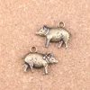 44 sztuk Antique Srebrny Bronze Plated 3D Świnia Charms Wisiorek DIY Naszyjnik Bransoletka Bransoletka Ustalenia 21 * 16mm