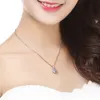 necklaceS925 Korean versatile micro set Zircon Pendant Necklace women's Sterling Silver clavicle chain277n